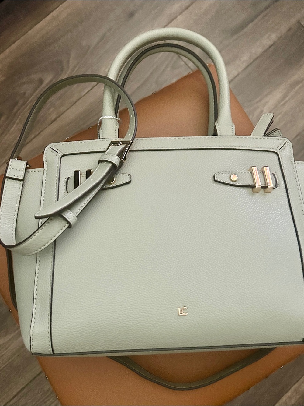Liz Claiborne Mint Pebbled Leather Satchel